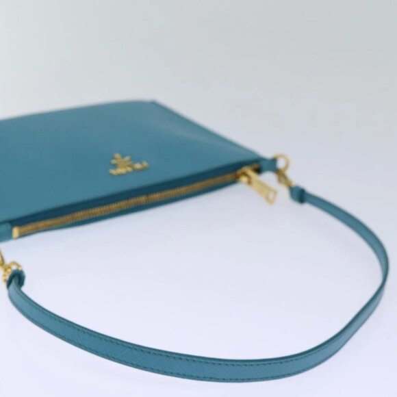 PRADA Accessory Pouch Safiano leather Blue Auth - Picture 4 of 15